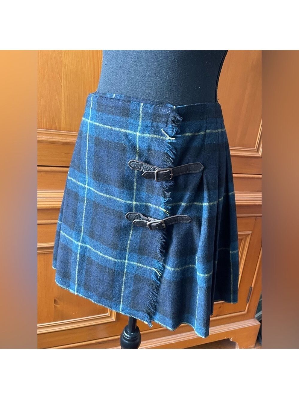 Max & Co "The Regimental Kilt" Mini Skirt in Multi-Blue Tartan Pattern Size 4